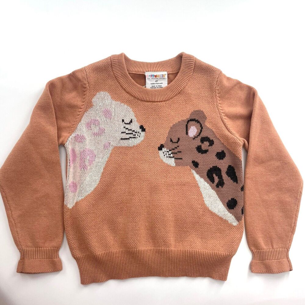 Cartwheels knit cardigan sweater Ruffle Leopard NWT 4T $63 MSRP